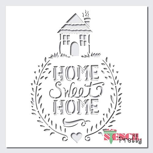 Home Sweet Home Stencil - Vintage Diy Wall Art Chic Sign Modelo Melhor Vinil Estênceis grandes para pintar em madeira, tela, parede, etc.