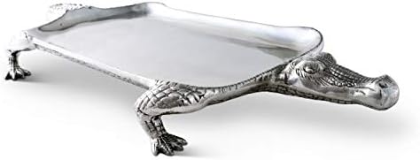 Arthur Court Projeta Alumínio Alumínio Figural Platter Florida Gator Tema Metal Artisan Qualidade Mão polida Free 21 polegadas