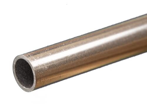 K&S Metals de precisão 9812 Tubo de alumínio de parede pesada, 10mm O.D. X .76mm espessura da parede x 300 mm de comprimento,