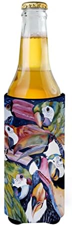 Tesouros de Caroline jmk1192muk papagaios Ultra Hugger para latas finas, lata de manga mais refrigerada Machine lavável Lavagem de bebida Hunha HuShure