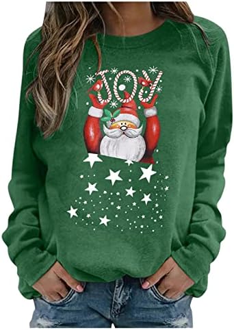 Dance Christmas Oversized Impresso Top Woman Crewneck Trendy Top Top mais quente Manga Manga de Poliéster Tops de Poliéster