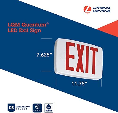 Lithonia Iluminação LQM S W 3 R 120/277 EL N M6 LED termoplástico quântico Sinal de saída de emergência com carcaça branca com rosto