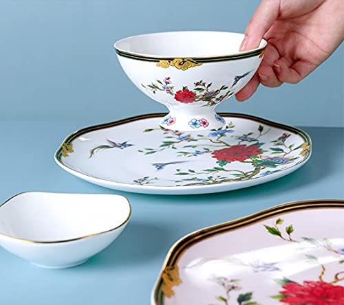 LhllHl Bowl e conjunto de pratos de placa China Bowl e combinação de placas Caixa de presente Caixa de mesa Bone China