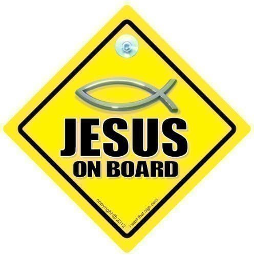 Jesus a bordo do sinal do carro, Jesus a bordo do sinal, Jesus Cristo, Jesus a bordo, sinal de carro cristão, sinal do cristianismo, sinal de peixe cristão, sinal de carro religioso