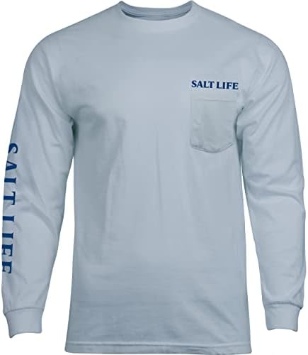 Salt Life Life Masculino Tropics de Tropics Citão de Crew de Manga Longa