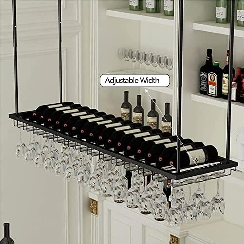 Rack de vidro pendurado sob armário pendurado por copo de vinhos, rack de armazenamento de sumware ajustável, cozinha preta barras de vinho barras de vinhos prateleiras, restaurantes portador de vidro