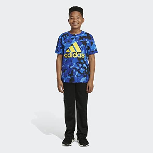 T-shirt de logotipo de manga curta dos meninos da Adidas Boys