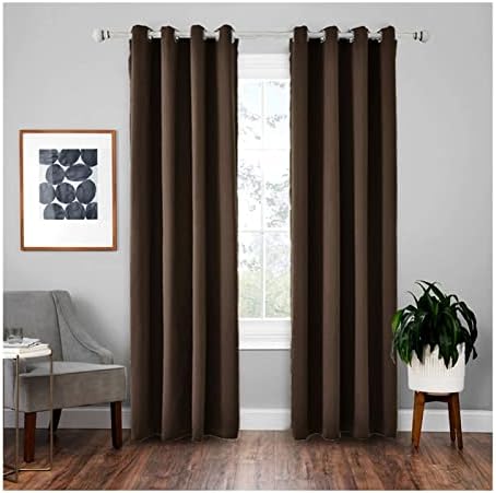 Daesar Modern Curtains 2 Painéis Blackout, Cortinas do quarto Cheel Polyester Coffee Color Janelas Solid Janela Sala de estar