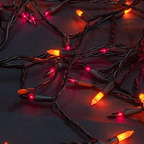 FUNPENY 300 LED 100 pés plugue em luzes de cordas internas + 150 contagem de halloween mini luzes de cordas transparentes