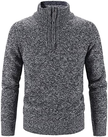 Pullover de suéter xxbr para masculino, Winter Spring Half Zipper Stand Collar Sweaters