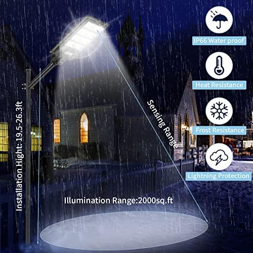 Sensor de movimento leve da rua solar 200W, 800 LEDs de inundação solar LED ao ar livre com controle remoto, anoitecer