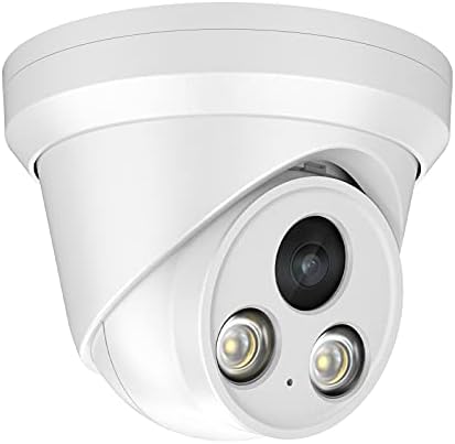 Câmera IP de Segurança ao ar livre de 8MP de 8MP, lente fixa de 2,8 mm, microfone embutido, visão noturna IR inteligente 98 pés, Protocolo Hikvison de suporte, H-265, IP67 à prova d'água, detecção de movimento