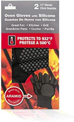 Nouvelle lenda extrema chama de calor e aramida resistente a luvas quentes flexíveis com pontos de silicone 2 pacote