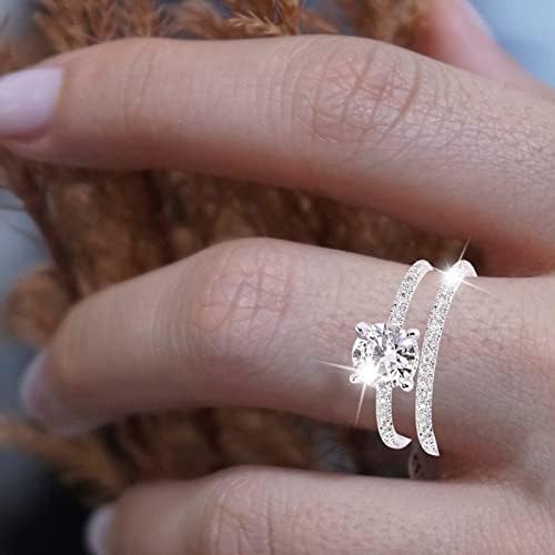 Mulheres Anéis de casamento Micro Set com diamantes Jóias de Jóias de Garadinha de Casal para Mulheres para Mulheres Anel de noivado