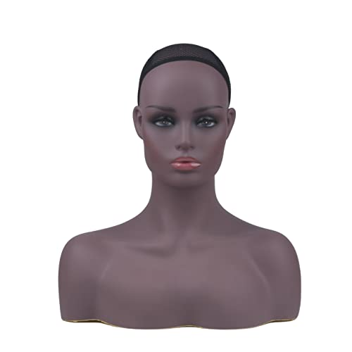 Litai realista de cabeça de manequim com exibição de ombro manikin bust para perucas, maquiagem e acessórios de beleza exibindo exibindo