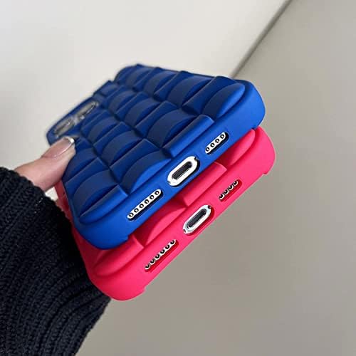 Ginkgonut Compatível com iPhone 12 Case ou iPhone 12 Pro Case para mulheres / meninas, Cute 3D lançou a caixa de pára -choques de choques de silicone macio para iPhone 12 / iPhone 12 Pro （azul)