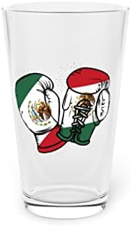 Cerveja de vidro de cerveja 16oz de boxe humorístico de boxe mexicano sparring kickboxing fã de kickboxer novidade nacionalista