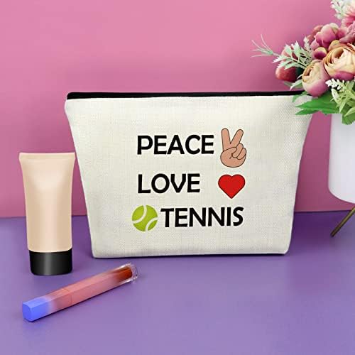 Presente de tenista para mulheres Paz, amor, presentes de tênis Bolsa de maquiagem de tênis Gifts Presentes de tênis Presente