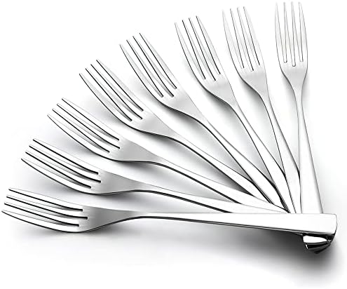 Garfos de jantar de 8 peças Conjunto de -9,1 polegadas, Yfwood Top Grade Food Stainless Stainless Forks Long, bobs
