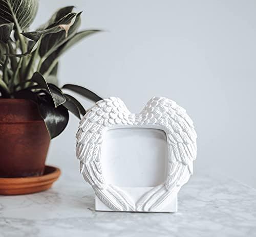 Angel Wings Photo Frame para Baby Birth Wedding Sympathy Gift Remembrance Pet Memorial Memorial Falecido Antes do Antes do Recém -nascido 5 1/2 X 5 1/4