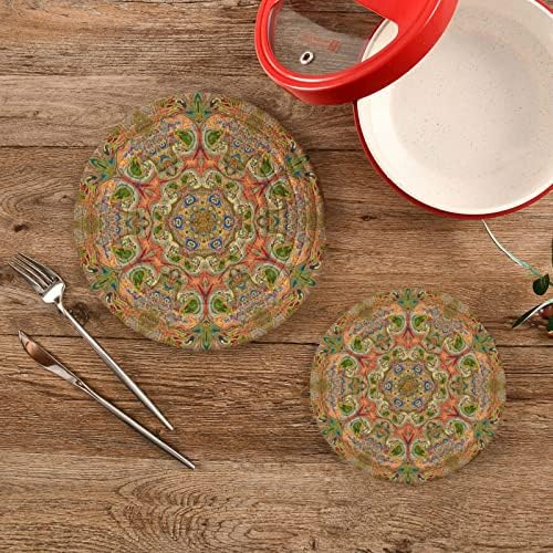 Titulares de panela de pintura gráfica de Alaza Conjunto de 2 PCs, Potholders para cozinhas, montanhas -russas de algodão Trivets para pratos quentes/vasos quentes e panelas/titulares de panela quente