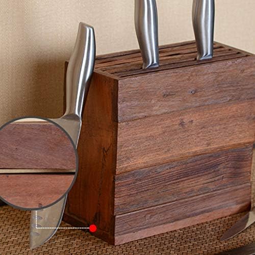 Miaohy liquidificador de faca de madeira de 6 buracos de knife suprimentos de cozinha prateleira rack de armazenamento de madeira sólida porta-faca de madeira