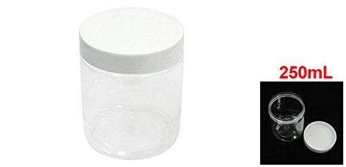 uxcell 250ml White Clear Plastic Widemouth Jar garrafa para laboratório de bioquímica