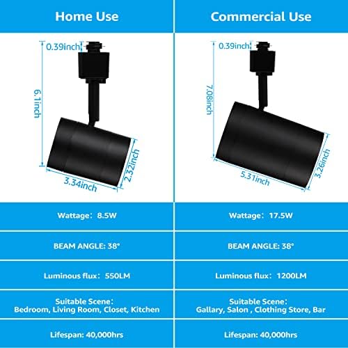 Leonlite 17.5W Commercial Series LED Cabeças de iluminação de pista, iluminação de faixa CRI90 H, cabeça de luminária