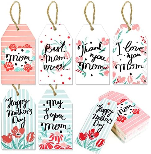 Tags de presente do Dia das Mães Howaf, Feliz Dia das Mães Hang Tags para Moms Decoração de Birthday Presente, Feliz Festa