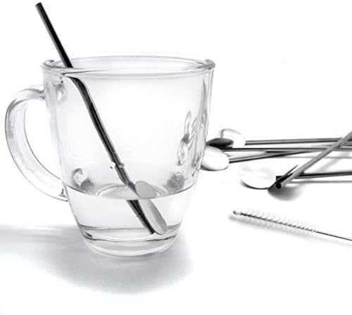 Fina de aço inoxidável reutilizável Spoon Drink Set Spoons Long Spoons/Strirrer Flatware para sua casa Valor de 6pcs