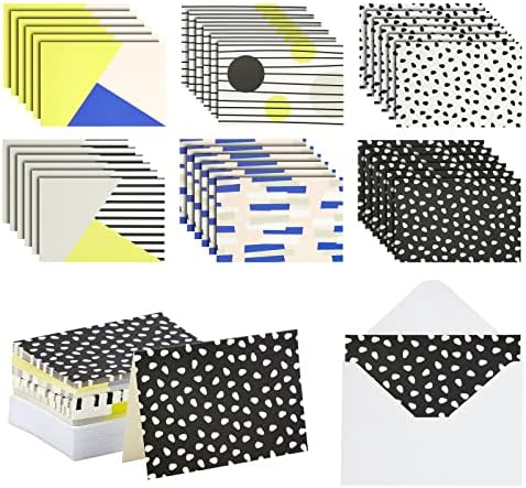48 Pack Blank Greeting Cards com envelopes para todas as ocasiões, 6 projetos geométricos