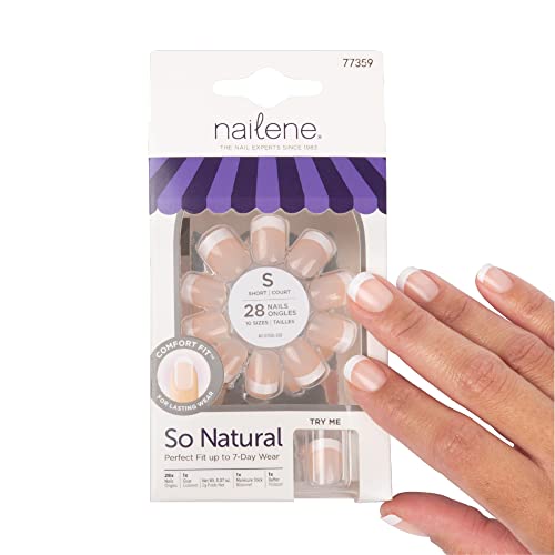 Nailene tão naturais, francês de verdade, francês de brilho rosa, 24 ea