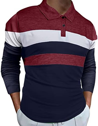 Xxbr 2022 Novos camisas de pólo masculino, manga comprida Button Golf Tops de golfe colorblock de retalhos de tênis casual camisa de