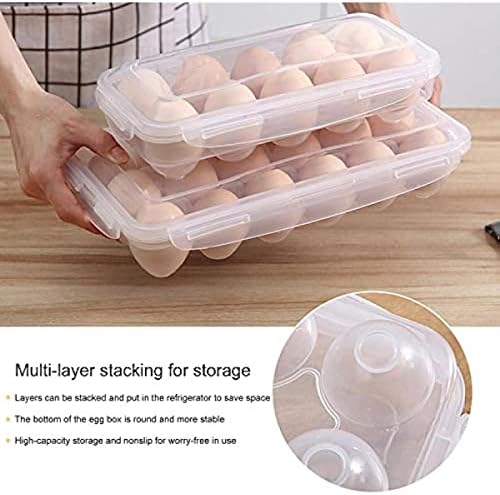 Armário de geladeira de bandeja de ovo com caixa de transporte multifuncional com tampa caixa de armazenamento de plástico