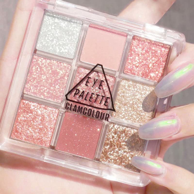 Kayswang 9 Cores Glitter Sheshadow Paleta Paleta de maquiagem