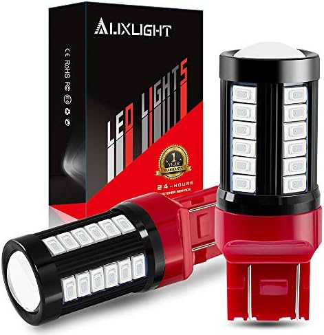 Auxlight 7443 7440 T20 W21W 1400 Lumens super brilhante Baixa lâmpadas de lâmpadas LED de baixa potência Substituições para parada de freio Turn Blinker Lights, vermelho brilhante