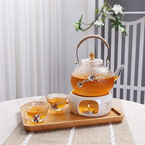 Conjunto de chá de ervas de estilo japonês sdfgh com filtro de hectare de helicóstica de flor do filtro Bule de velas para aquecimento de chá de fogão a bule de frutas de frutas