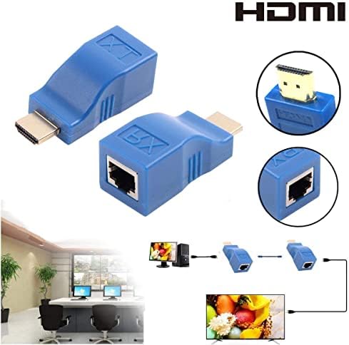 LFDECOR HDMI Extender, HDMI a RJ45 Repetidor de conversor Extender Cable Extender sobre Cat 5E /6 1080p até 30m Extender para HDTV