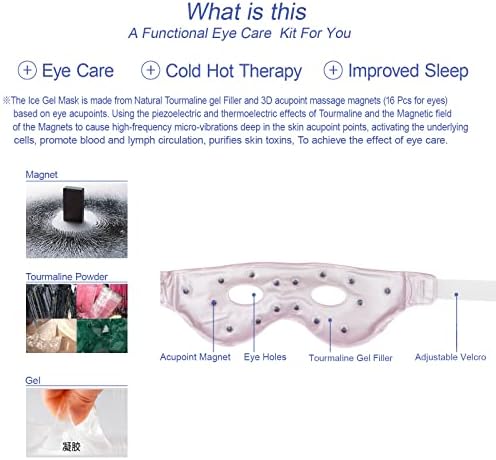 Máscara de olho de gelo para terapia com compactação quente fria 2pack - remendo de olho frio para olhos inchados com massagem com ímã de ponto acupuSt