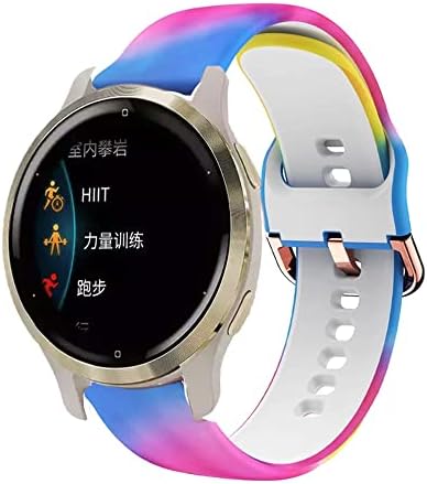 HKTS 18mm Watch Band para C2 para Garmin Vivoactive 3s/4s/venu 2/Active S Rey Silicone Strap Smart EasyFit Acessórios