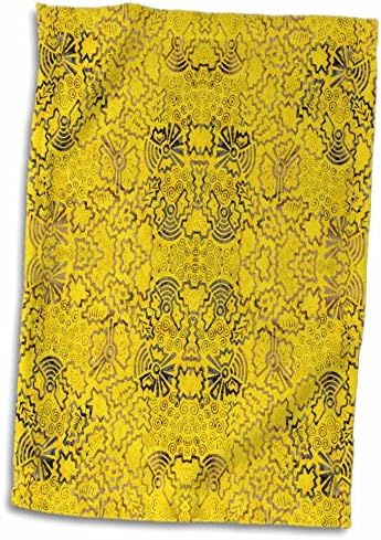 3drose florene padrões abstratos - amarelo indonésio n azul acastanhado - toalhas