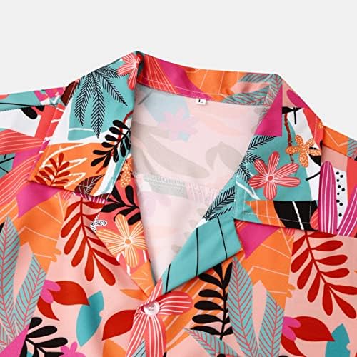 Camisa havaiana para homens de manga curta Button Down Down Camisas de boliche vintage Casa de praia Casual Summer