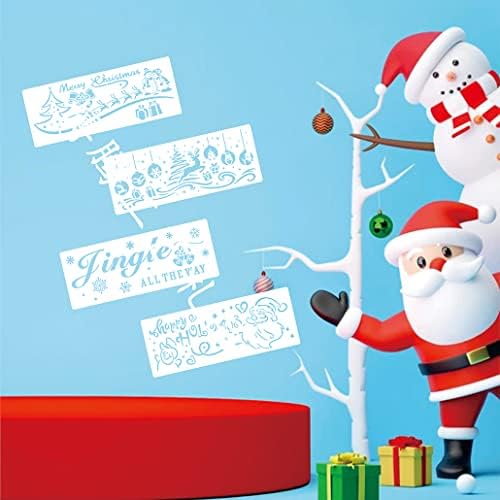 LnGlat 14 PCs Modelo de estêncil de Natal de Natal GRANDE FLAKE DE NEWS FLAKE DE PINTUROS DE SNOWS Modelo de boneco de neve reutil