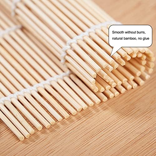 WantELDOR Bamboo Sushi Rolling tapetes, kit de sushi natural, incluindo 4pcs DIY Sushi Roller, 4 pares de pauzinhos