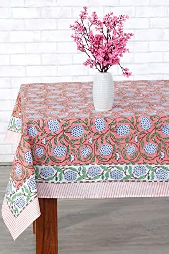 Ridhi -Cotton Block manualmente Tonela de mesa de mesa Tabela de mesa, obrigado dando mesa de fábrica de fazenda