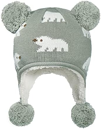 Zando chapéus de bebê quente menino de inverno chapéu malha ear -flap chapéus para meninas lã de lã de lã Kids