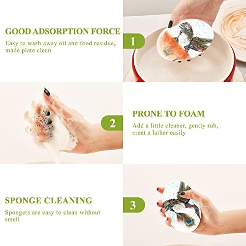 Susiyo Humming Bird Scrub esponja esponja multiuso esfrega para limpar a lavagem de cozinha de lavagem de cozinha e banheiro