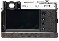 Fujifilm X100V Caixa da câmera, Bolinus artesanal de couro real de couro real capa de capa para fujifilm Fuji x100v Câmera de abertura de abertura da versão + alça de mão