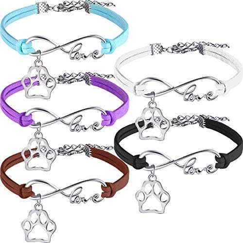 Bracelets de pata de 15 pacote para crianças adultos abafas ajustáveis ​​pulseiras pulseiras de cachorro cão gato animal