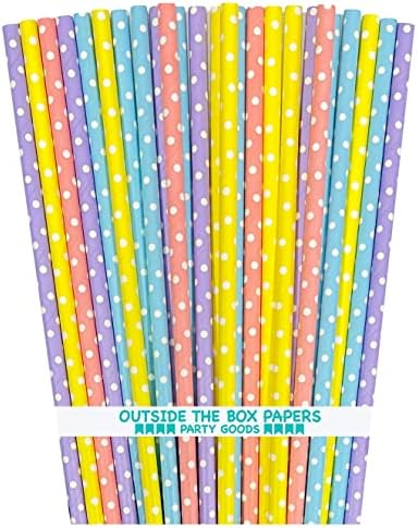 Pastel Paper Strews - Polka Dot - Lilás rosa amarelo Azul - Birthday Páscoa Baby Shower Supply - 100 pacote - fora da caixa de papéis da caixa marca